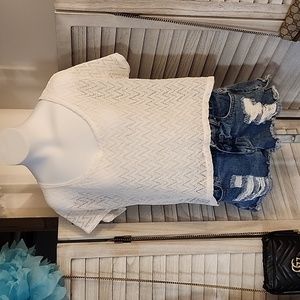 Wet Seal brand lace cropped TShirt